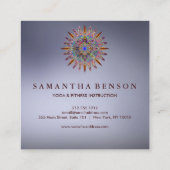 Elegant Lotus Flower Logo Yoga Vierkante Visitekaartje (Achterkant)