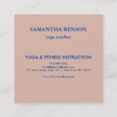Elegant Lotus Flower Logo Yoga Vierkante Visitekaartje (Achterkant)