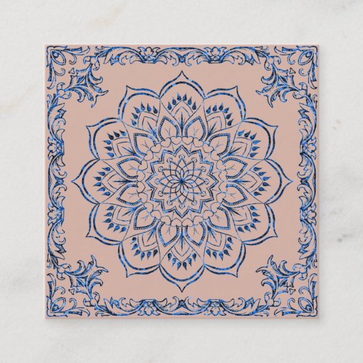 Elegant Lotus Flower Logo Yoga Vierkante Visitekaartje (Voorkant)