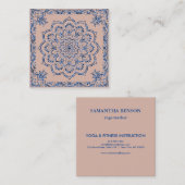 Elegant Lotus Flower Logo Yoga Vierkante Visitekaartje (Voorkant / Achterkant)