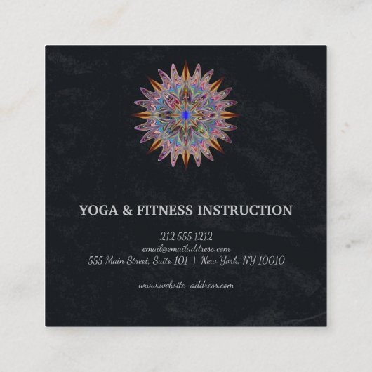 Elegant Lotus Flower Logo Yoga Vierkante Visitekaartje (Achterkant)