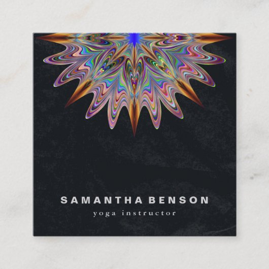 Elegant Lotus Flower Logo Yoga Vierkante Visitekaartje (Voorkant)