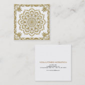 Elegant Lotus Flower Logo Yoga Vierkante Visitekaartje (Voorkant / Achterkant)