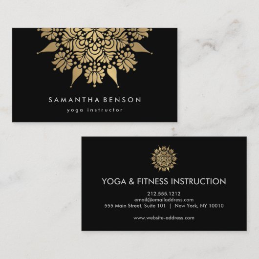 Elegant Lotus Flower Logo Yoga Visitekaartje (Voorkant / Achterkant)