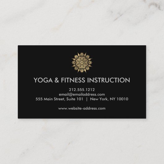 Elegant Lotus Flower Logo Yoga Visitekaartje (Achterkant)