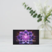 Elegant Lotus Flower Logo Yoga Visitekaartje (Staand voorkant)