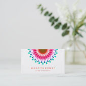 Elegant Lotus Flower Logo Yoga Visitekaartje (Staand voorkant)