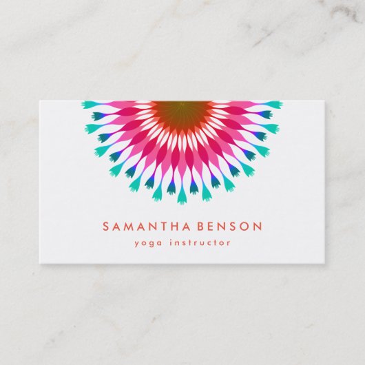 Elegant Lotus Flower Logo Yoga Visitekaartje (Voorkant)