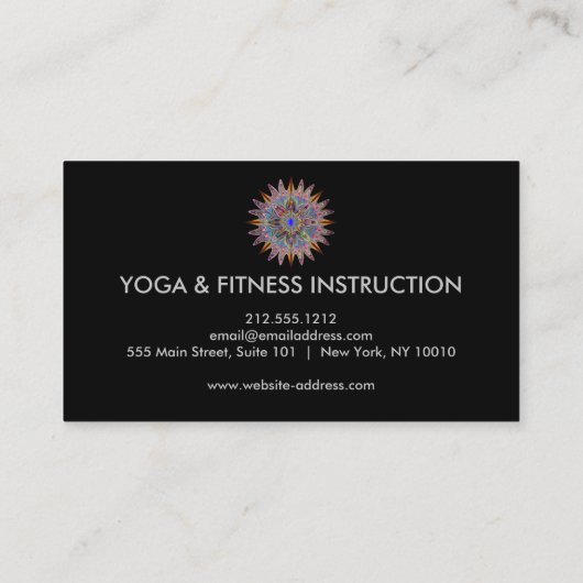 Elegant Lotus Flower Logo Yoga Visitekaartje (Achterkant)