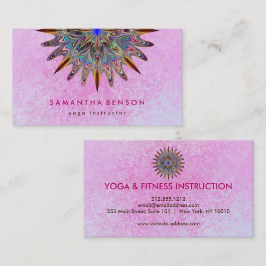 Elegant Lotus Flower Logo Yoga Visitekaartje (Voorkant / Achterkant)