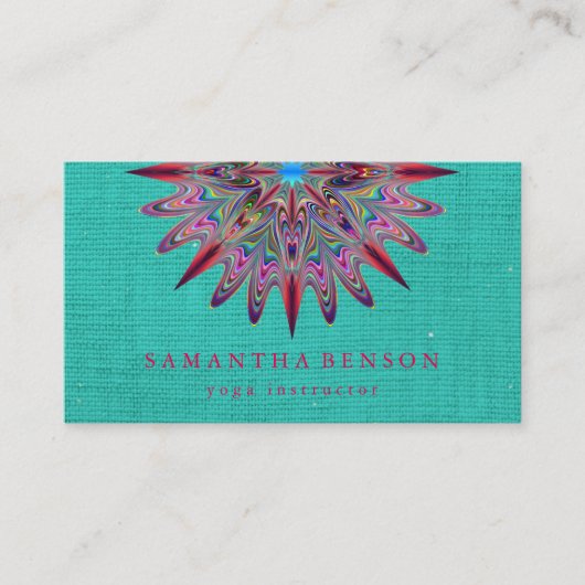 Elegant Lotus Flower Logo Yoga Visitekaartje (Voorkant)