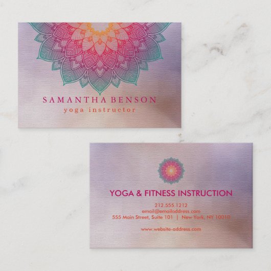 Elegant Lotus Flower Logo Yoga Visitekaartje (Voorkant / Achterkant)