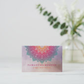 Elegant Lotus Flower Logo Yoga Visitekaartje (Staand voorkant)