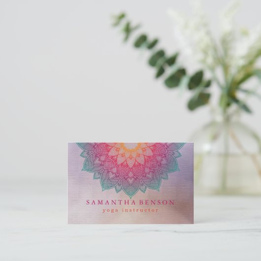 Elegant Lotus Flower Logo Yoga Visitekaartje (Staand voorkant)