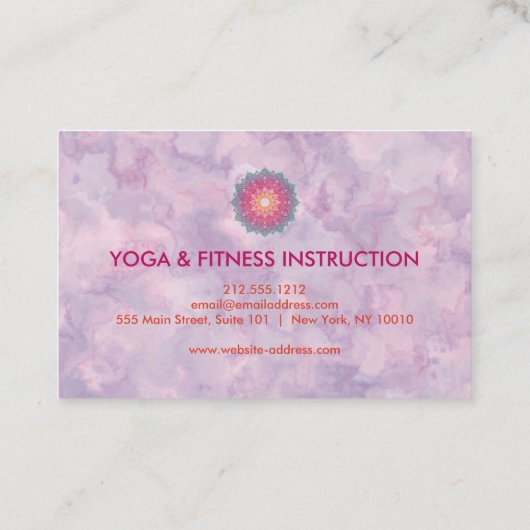 Elegant Lotus Flower Logo Yoga Visitekaartje (Achterkant)