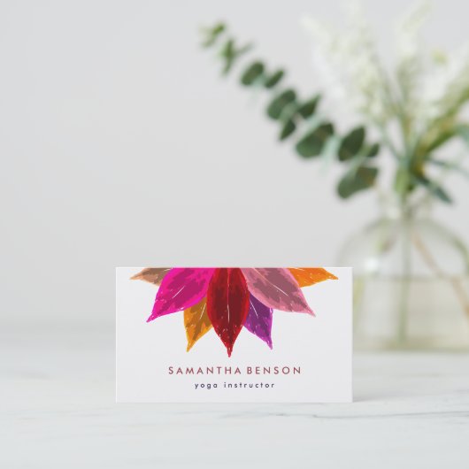 Elegant Lotus Flower Logo Yoga Visitekaartje (Staand voorkant)