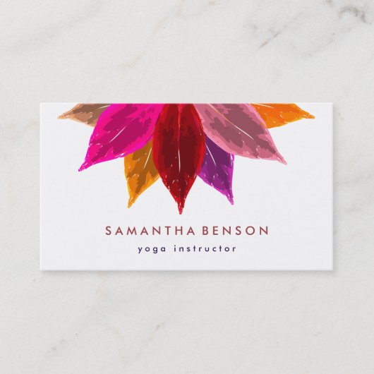 Elegant Lotus Flower Logo Yoga Visitekaartje (Voorkant)