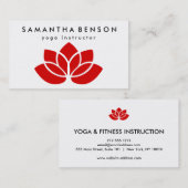 Elegant Lotus Flower Logo Yoga Visitekaartje (Voorkant / Achterkant)