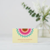 Elegant Lotus Flower Logo Yoga Visitekaartje (Staand voorkant)