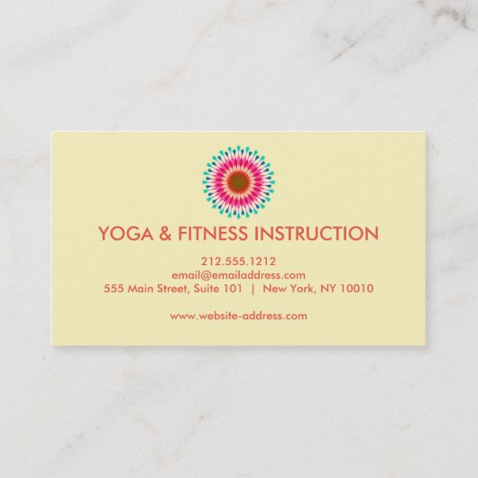 Elegant Lotus Flower Logo Yoga Visitekaartje (Achterkant)