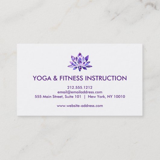 Elegant Lotus Flower Logo Yoga Visitekaartje (Achterkant)