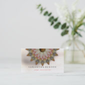 Elegant Lotus Flower Logo Yoga Visitekaartje (Staand voorkant)
