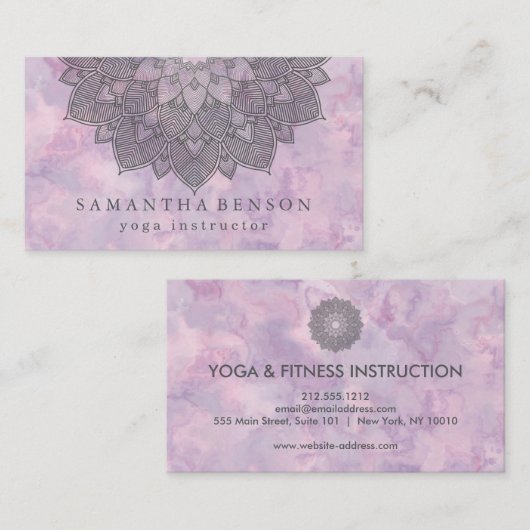 Elegant Lotus Flower Logo Yoga Visitekaartje (Voorkant / Achterkant)
