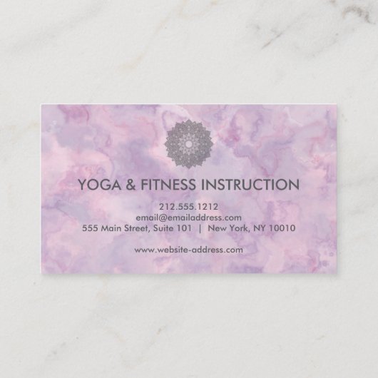 Elegant Lotus Flower Logo Yoga Visitekaartje (Achterkant)