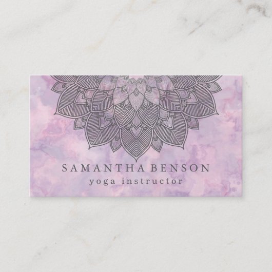 Elegant Lotus Flower Logo Yoga Visitekaartje (Voorkant)