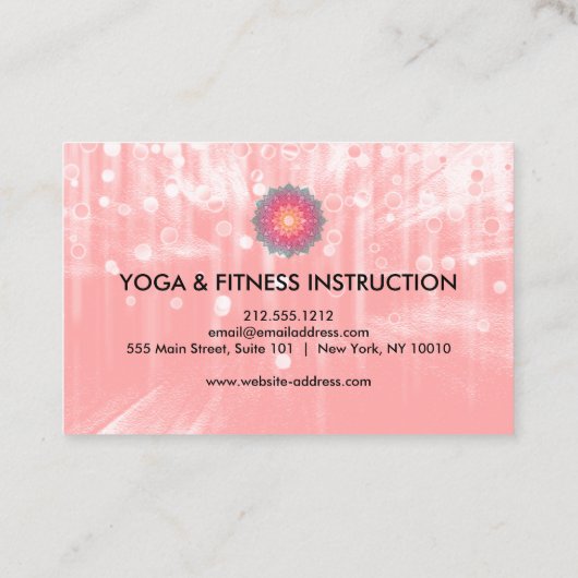 Elegant Lotus Flower Logo Yoga Visitekaartje (Achterkant)