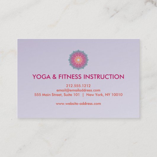 Elegant Lotus Flower Logo Yoga Visitekaartje (Achterkant)