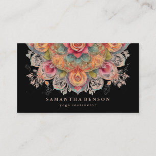 Elegant Lotus Flower Logo Yoga Visitekaartje