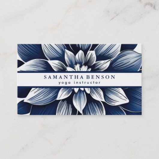 Elegant Lotus Flower Logo Yoga Visitekaartje (Voorkant)