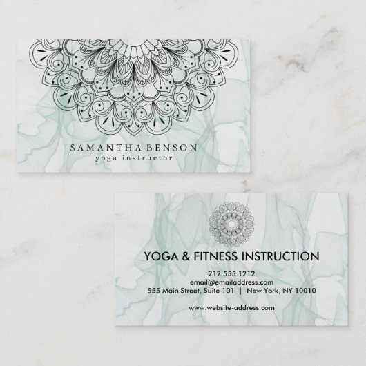 Elegant Lotus Flower Logo Yoga Visitekaartje (Voorkant / Achterkant)