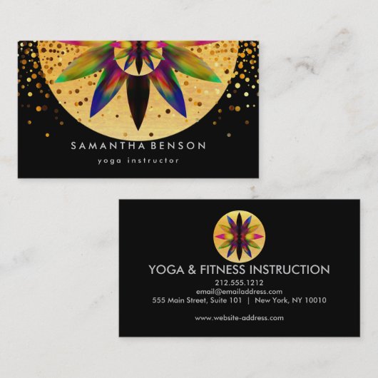 Elegant Lotus Flower Logo Yoga Visitekaartje (Voorkant / Achterkant)