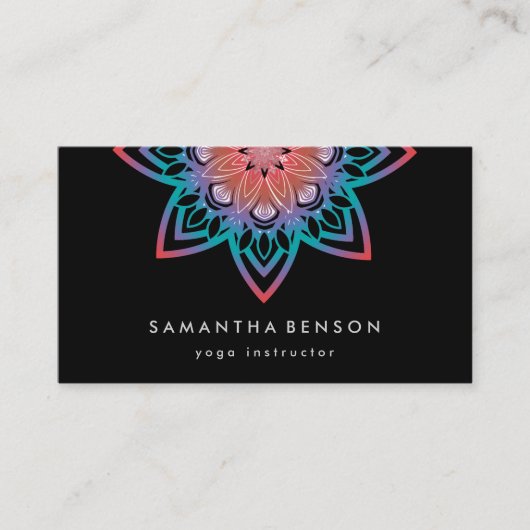 Elegant Lotus Flower Logo Yoga Visitekaartje (Voorkant)