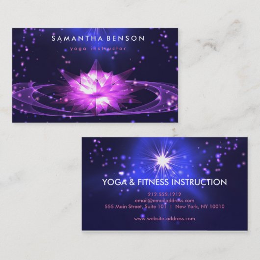 Elegant Lotus Flower Logo Yoga Visitekaartje (Voorkant / Achterkant)