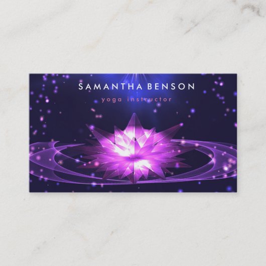 Elegant Lotus Flower Logo Yoga Visitekaartje (Voorkant)