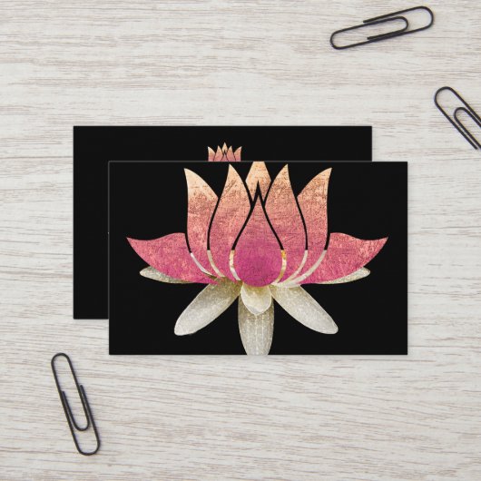 Elegant Lotus Flower Logo Yoga Visitekaartje (Voorkant / Achterkant in situ)
