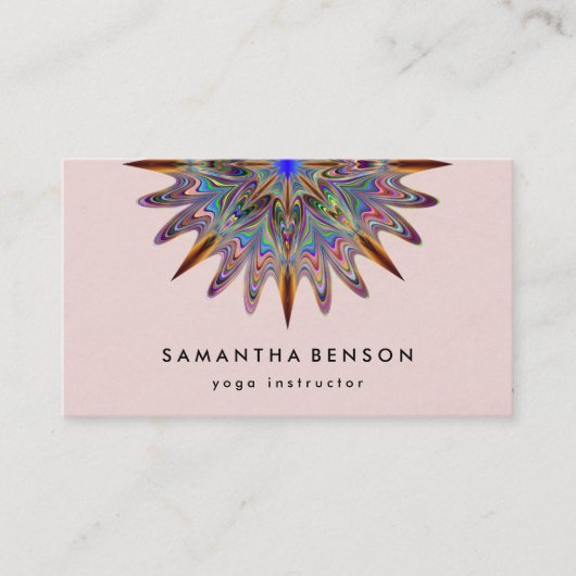 Elegant Lotus Flower Logo Yoga Visitekaartje (Voorkant)