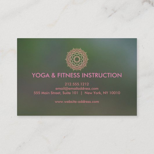 Elegant Lotus Flower Logo Yoga Visitekaartje (Achterkant)