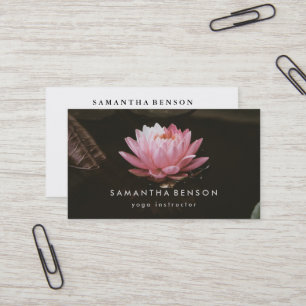 Elegant Lotus Flower Logo Yoga Visitekaartje