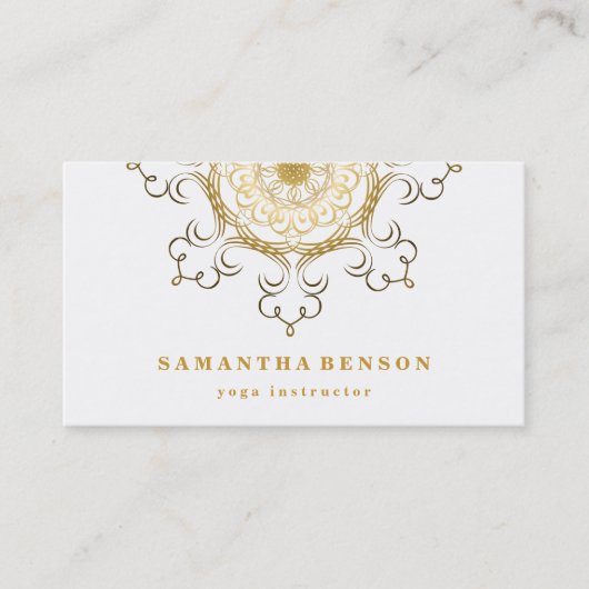 Elegant Lotus Flower Logo Yoga Visitekaartje (Voorkant)