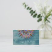 Elegant Lotus Flower Logo Yoga Visitekaartje (Staand voorkant)