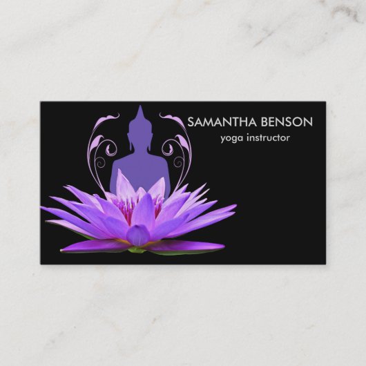 Elegant Lotus Flower Logo Yoga Visitekaartje (Voorkant)