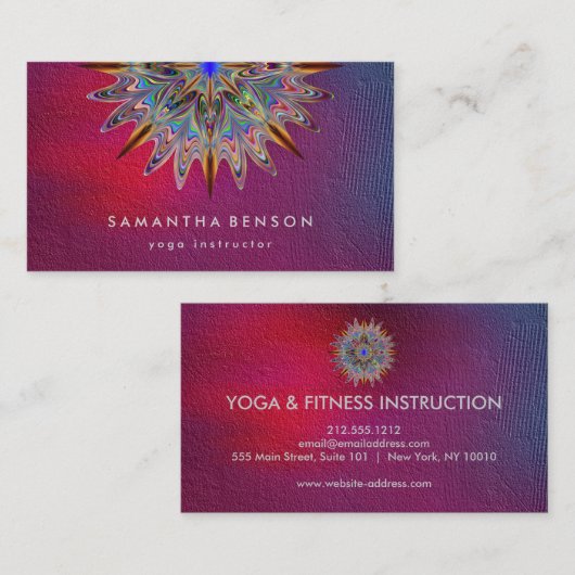 Elegant Lotus Flower Logo Yoga Visitekaartje (Voorkant / Achterkant)