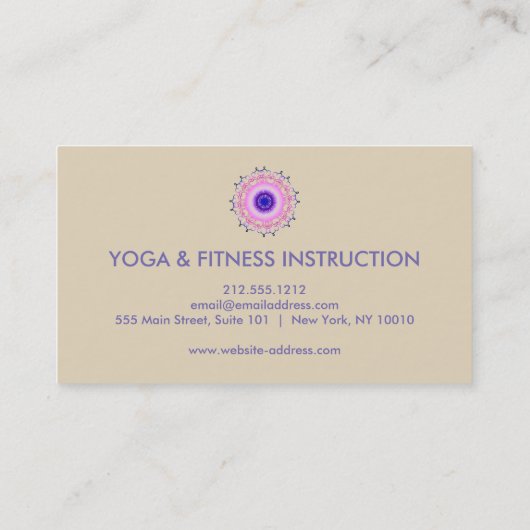 Elegant Lotus Flower Logo Yoga Visitekaartje (Achterkant)