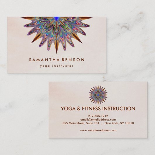 Elegant Lotus Flower Logo Yoga Visitekaartje (Voorkant / Achterkant)
