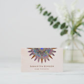 Elegant Lotus Flower Logo Yoga Visitekaartje (Staand voorkant)
