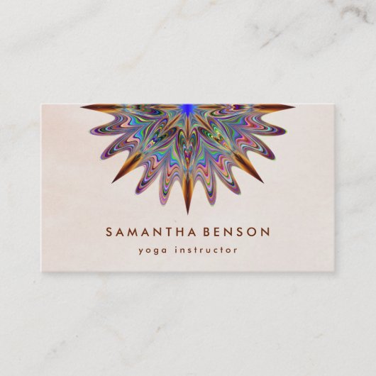 Elegant Lotus Flower Logo Yoga Visitekaartje (Voorkant)